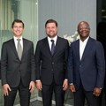 Tumelo Ramalebana (Puma Energy SA General Manager), Fadi Mitri (Puma Energy Head of Africa),Werner Van Wyk (MBHE Financial Director) and Ben Ouattara (Puma Energy Chief Operations Officer Africa) at the contract signing.