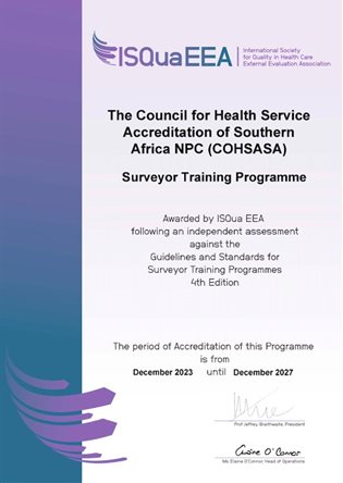 South African health accrediting body is internationally accredited