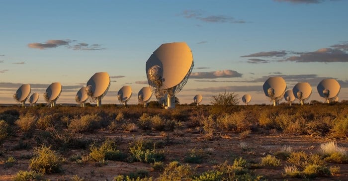 The team used the sensitive MeerKAT radio telescope, located near Carnarvon in the Northern Cape Karoo. Source: SARAO