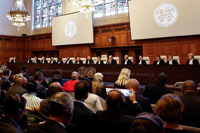 Judges at the International Court of Justice (ICJ) rule on emergency measures against Israel following accusations by South Africa that the Israeli military operation in Gaza is a state-led genocide, in The Hague, Netherlands, 26 January 2024. Reuters/Piroschka van de Wouw