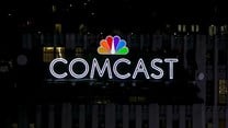 The NBC and Comcast logo are displayed on top of 30 Rockefeller Plaza, formerly known as the GE building, in midtown Manhattan in New York. Source: Reuters/Brendan McDermid