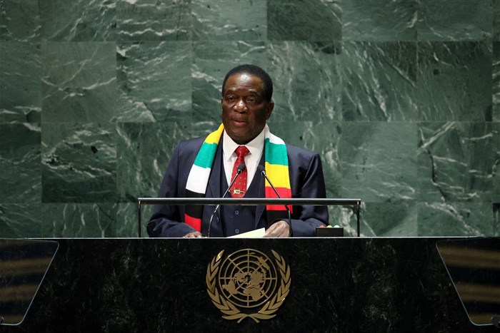 File photo: President of Zimbabwe Emmerson Dambudzo Mnangagwa addresses the 78th Session of the UN General Assembly in New York City, US, 21 September 2023. Reuters/Brendan McDermid/File Photo