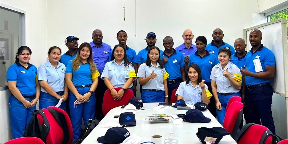 Sumitomo Rubber South Africa's (SRSA) Dunlop Ladysmith plant members at the six-week training programme at Sumitomo Rubber Thailand (SRT)