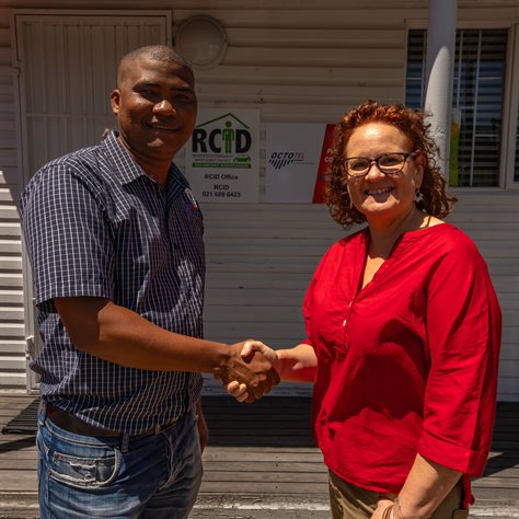 At the handover, Adrian Muller, Octotel Access team leader, and Taryn Galloway, RCID manager, attended.