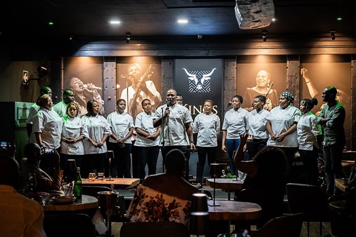 King’s Kraal kitchen team led by Chef Kelly. Image supplied