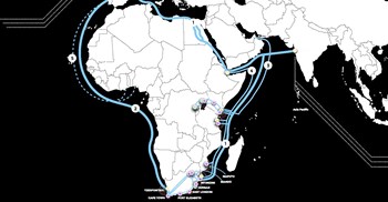 Africa is served by a network of undersea internet cables