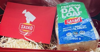 Image supplied. Sasko celebrated Freedom Day with its limited-edition half brown/half white loaf