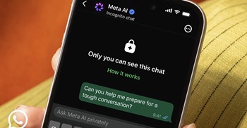 Incognito allows for sensitive chats. Source: Meta.
