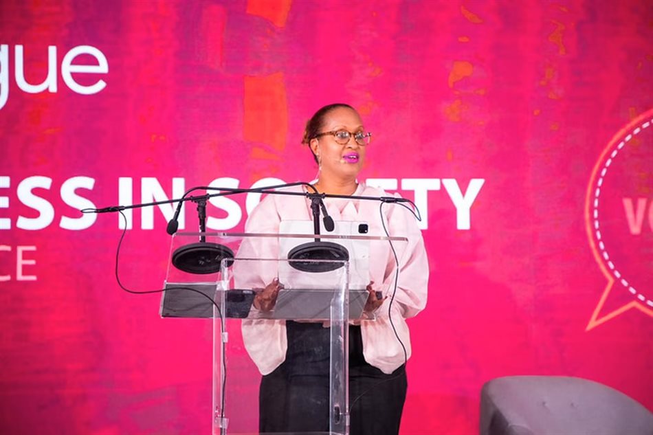 Marina Madale, MTN sustainability and shared value executive, speaking at the Trialogue Business in Society conference.