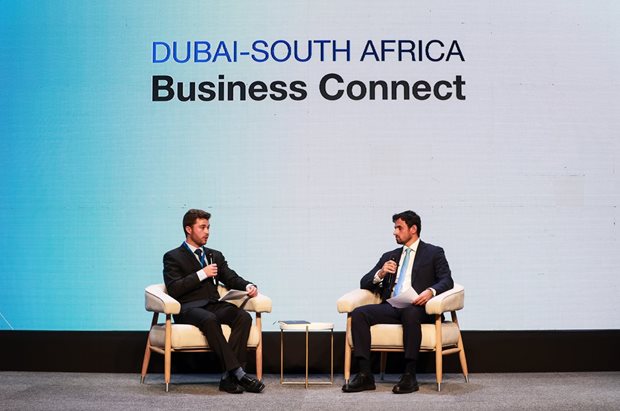 Source: Supplied. Salem Alshamsi, executive vice president of international relations at Dubai Chambers during the fireside chat at Dubai-South Africa Business Connect.