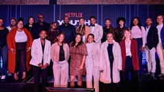 The ScreenCraft Pathways Trainees pictured with Pelin Mavili, Netflix director of Global Affairs for Middle East, Turkey and Africa; Ben Amadasun, Netflix VP of Content for Middle East & Africa; Keitumetse Lebaka, CEO of the Gauteng Film Commission, Zamabuya Msibi acting manager: Enterprise Development at the KZN Tourism & Film Authority and Lebogang Maile, the Gauteng MEC for Education, Sports, Arts, Culture and Recreation.