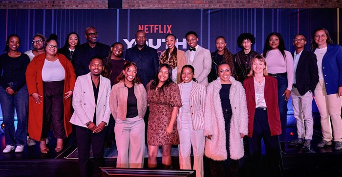 The ScreenCraft Pathways Trainees pictured with Pelin Mavili, Netflix director of Global Affairs for Middle East, Turkey and Africa; Ben Amadasun, Netflix VP of Content for Middle East & Africa; Keitumetse Lebaka, CEO of the Gauteng Film Commission, Zamabuya Msibi acting manager: Enterprise Development at the KZN Tourism & Film Authority and Lebogang Maile, the Gauteng MEC for Education, Sports, Arts, Culture and Recreation.