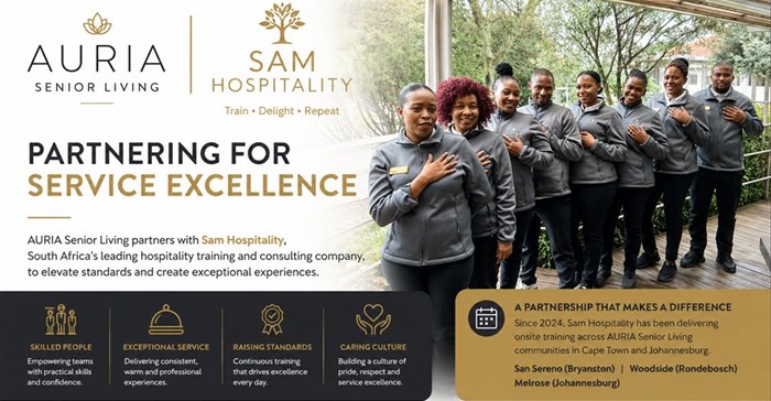 Auria Senior Living partners with Sam Hospitality to elevate service excellence across South Africa