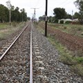 The gravel bed on the right is where part of the Transnet line was uplifted at Sterkstroom in late 2012. Photo: Steve Kretzmann / GroundUp