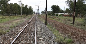 The gravel bed on the right is where part of the Transnet line was uplifted at Sterkstroom in late 2012. Photo: Steve Kretzmann / GroundUp