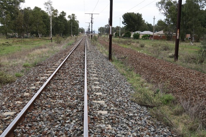 The gravel bed on the right is where part of the Transnet line was uplifted at Sterkstroom in late 2012. Photo: Steve Kretzmann / GroundUp