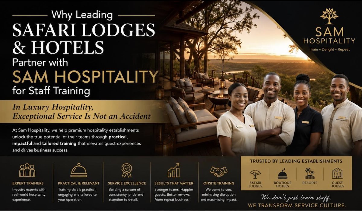 Why leading safari lodges and hotels partner with Sam Hospitality for staff training