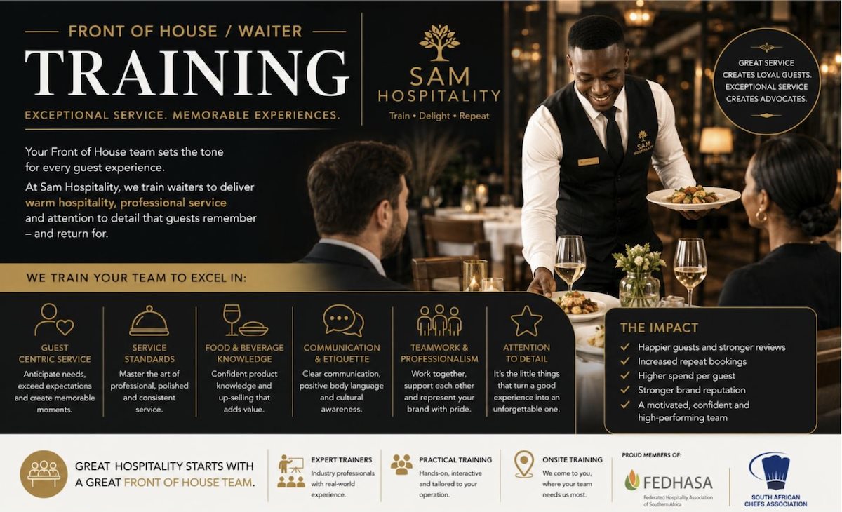 Why leading safari lodges and hotels partner with Sam Hospitality for staff training
