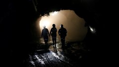 Workers are seen underground at a mine near Pretoria. Image credit: Reuters/Siphiwe Sibeko/File Photo