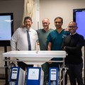 Left to right: Dr Bilal Bobat, Professor Jerome Loveland, Dr Sharan Rambarran and Dr Dinen Parbhoo — the transplant team at Wits Donald Gordon Medical Centre (WDGMC). Image supplied.