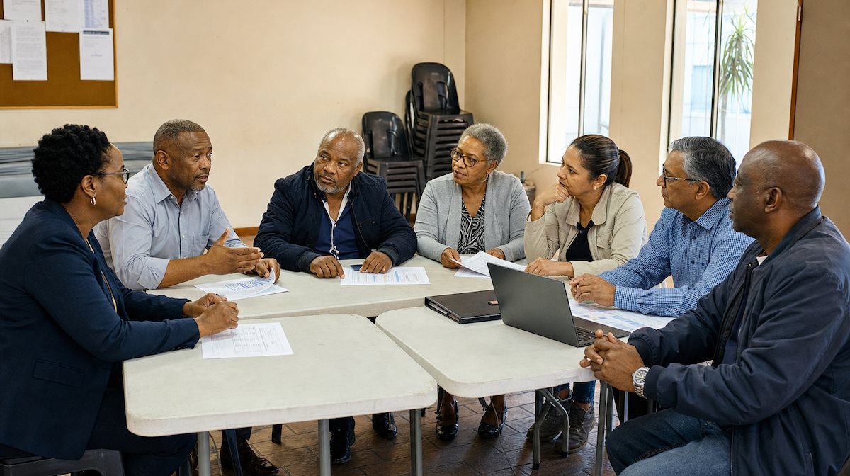 Many boards meet in community halls and townhouse schemes – volunteer trustees of different ages and backgrounds, reviewing levy reports after work