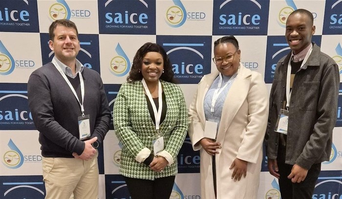 SRK Consulting (South Africa) senior geotechnical engineer Confidence Tshilande (second from left) at the SAICE Environmental Engineering Division (SEED) conference earlier this month