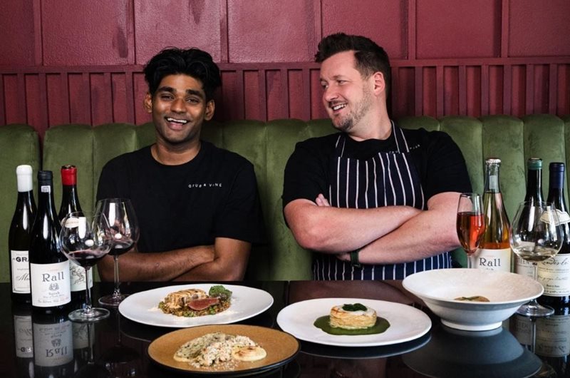 Aaron Subroyal, Head Chef at Grub & Vine and Matt Manning, Chef Patron and founder of Grub & Vine. Image supplied