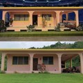 Supplied image: Bad Bunny replica (top and bottom) and Carrasco's original house (middle)