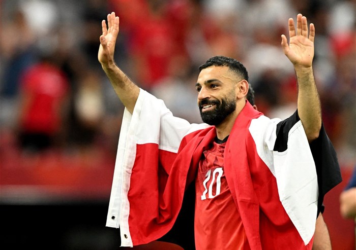 Egypt's Mohamed Salah celebrates after the World Cup Group G match between New Zealand and Egypt. Image credit: Reuters/Anne-Marie Sorvin