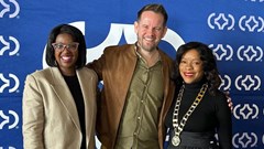 Pictured: Tsholofelo Dihutso (newly elected vice president, Bradly Howland outgoing president, and Dr Caroline Azionya, new Prisa president (Image supplied)