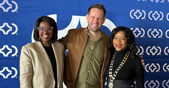 Pictured: Tsholofelo Dihutso (newly elected vice president, Bradly Howland outgoing president, and Dr Caroline Azionya, new Prisa president (Image supplied)