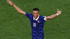 France's Kylian Mbappé celebrates scoring their first goal in the round-of-16 Fifa World Cup match between Paraguay and France. Image credit: Reuters/Kyle Ross