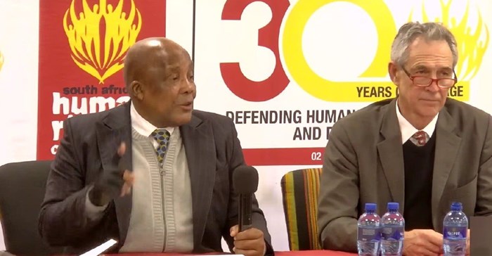 Motsoaledi speaks at the SAHRC. Source: YouTube.