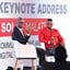 Minister of Communications and Digital Technologies, Solly Malatsi and Lorato Tshenkeng, founder and CEO of Decode. in conversation during the Social Media Summit for Government (Image supplied)