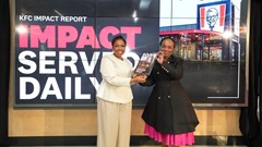 Akhoma Qengqe, general manager of KFC Africa, with the Minister in the Presidency for Women, Youth and Persons with Disabilities and Minister of Social Development, Sindisiwe Chikunga. Image supplied.
