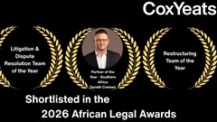 Cox Yeats shortlisted in 3 categories at prestigious awards