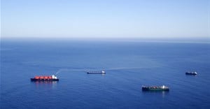 LNG carriers, designed for transporting liquefied natural gas (LNG), off Cape Town. Image credit: , , via Wikimedia Commons