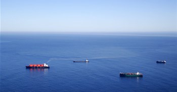 LNG carriers, designed for transporting liquefied natural gas (LNG), off Cape Town. Image credit: , , via Wikimedia Commons