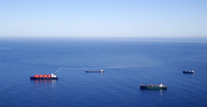 LNG carriers, designed for transporting liquefied natural gas (LNG), off Cape Town. Image credit: , , via Wikimedia Commons