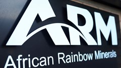 A logo of the African Rainbow Minerals (ARM) is seen at the company's offices in Sandton. Image credit: Reuters/Siphiwe Sibeko