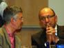Trevor Manuel, Minister of Finance and George Brock president of the World Editors Forum, seen at the luncheon at the WAN conference in Cape Town. Picture courtesy of Zoopy.com team.