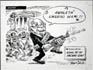 Zapiro cartoons on show at the WAN Expo. This one is on Jacob Zuma and his Umshini Wami. Picture courtesy of Zoopy.com team.