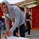 Monster Athlete Nic Von Rupp setting up his board for the Mr Price Pro Ballito 2013.