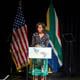 Michelle Obama addresses African youth during South African state visit - credit Leeroy Jason