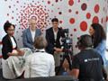 Hans Ulrich Obrist, Simon Castet and friends in the Absa media lounge
