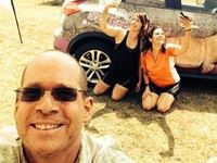 Craig Wood and his fabulous friends pose for a selfie with The Rhino Orphanage Nissan Juke.