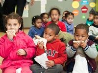The kids of Marion Institute Nursery School enjoyed their sandwiches
