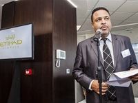 Etihad Airways vice president: Sub Saharan Africa and Indian Ocean, Maurice Phohleli delivers a speech