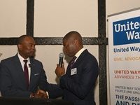 Albert White, Vice President Lilly Foundation and Thabang Tawarima, Board Chairman, United Way South Africa at the launch of United Way South Africa 1 June 2017