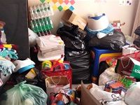 Piles and piles of donations!
